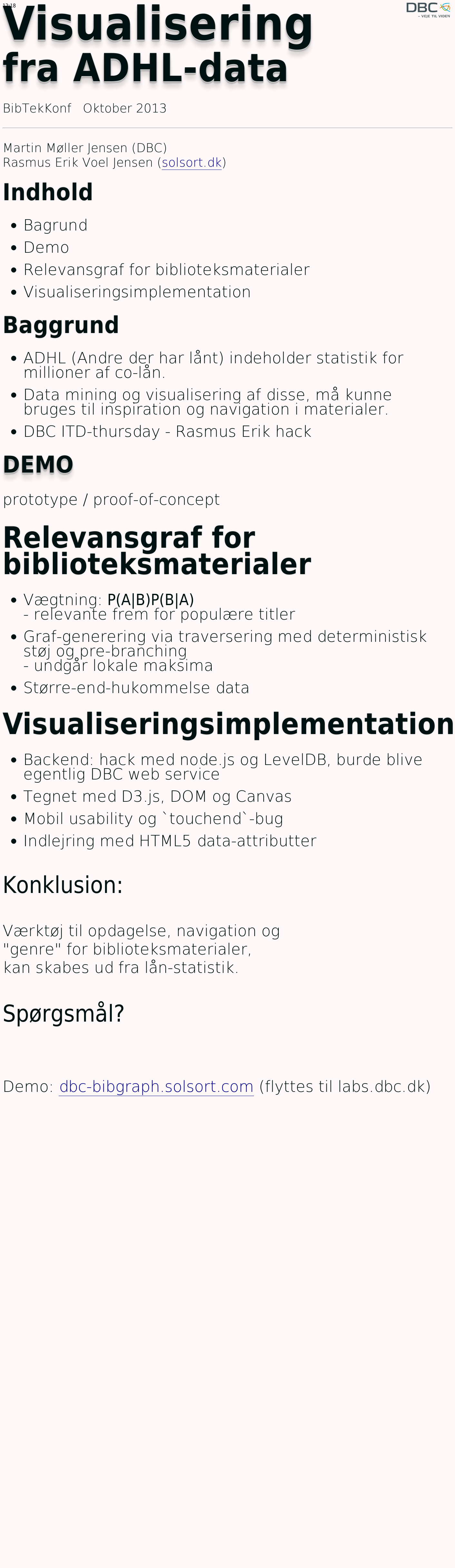 Visualisering fra ADHL-data