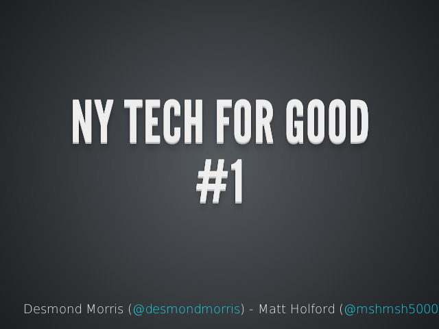 NY TECH FOR GOOD – #1