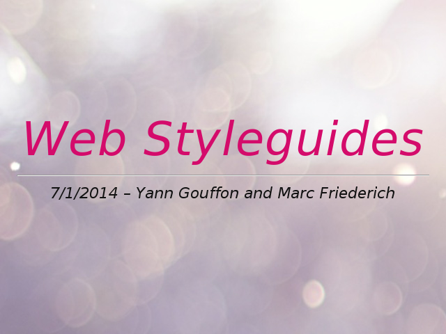 Web Styleguides – You might have a communication problem – What is a styleguide (CICD)