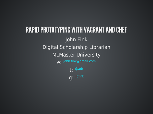 Rapid Prototyping with Vagrant and Chef