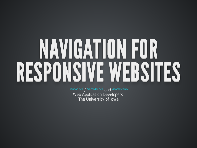 Navigation for responsive websites