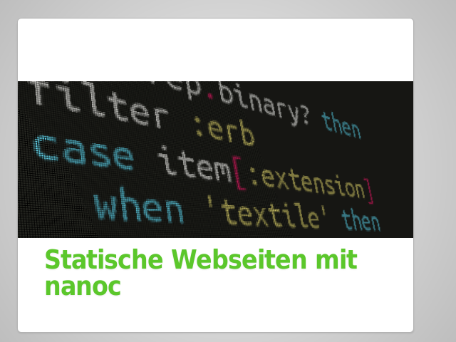 Statische Webseiten mit nanoc