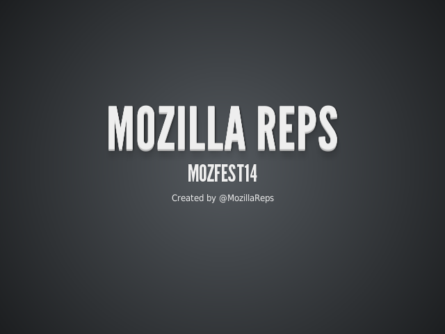 Mozilla Reps – MozFest14