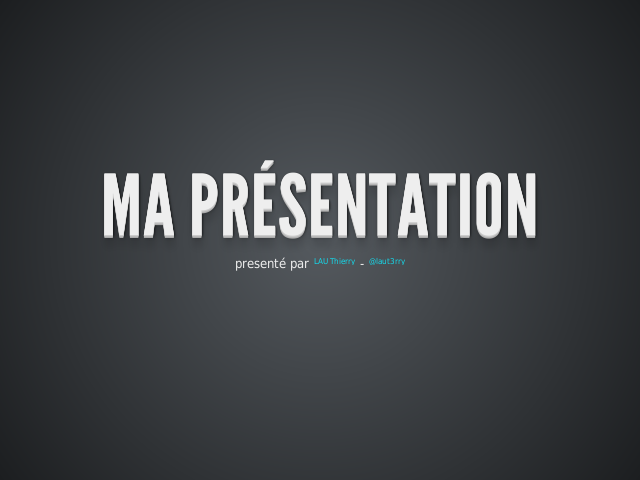 Ma présentation