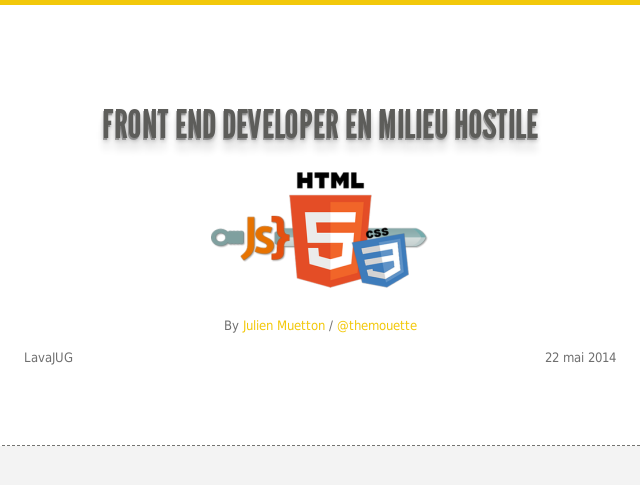 Front End Developer en milieu hostile