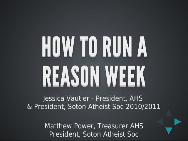 How to run A – Reason Week – Overview