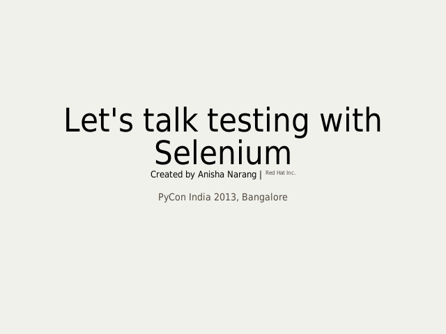 Let's talk testing with Selenium –