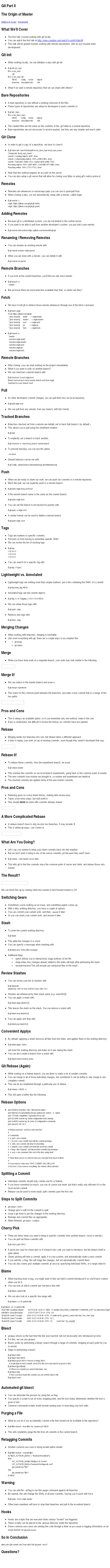 Git Part II – The Origin of Master – Git Init