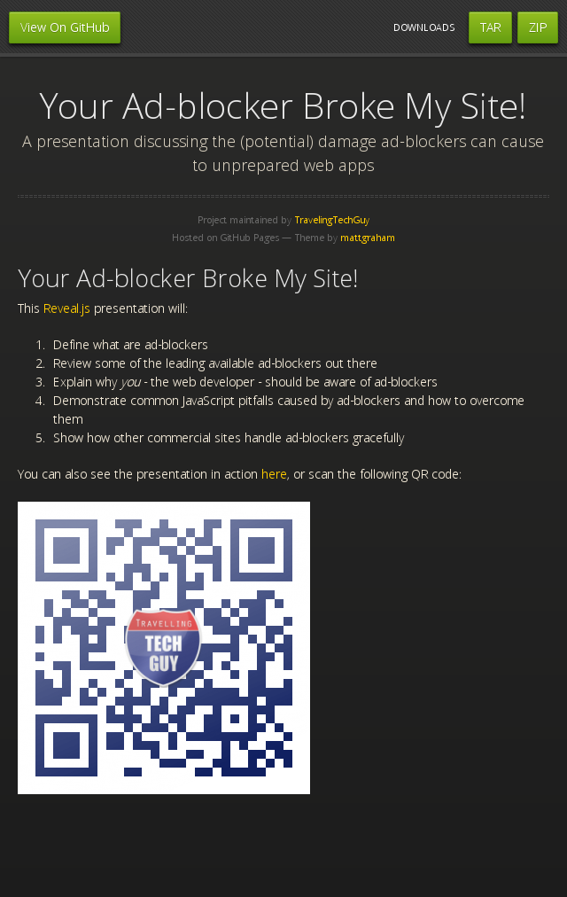 Your Ad-blocker Broke My Site! – About Me – What's an Ad-blocker?