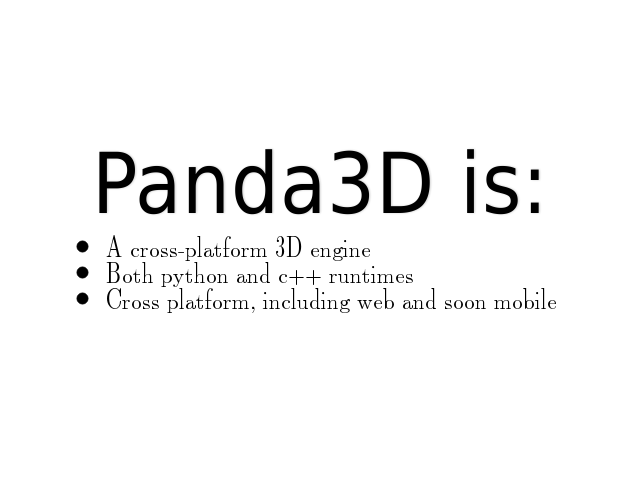 Panda3D is: